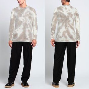 NWT New $370 Ungaro Tie Dye White Beige Wool Blend Made In Italy Sweater Size XL